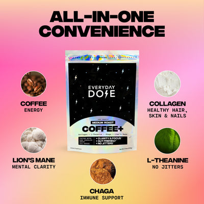 30 Servings of Coffee+ Medium Roast + FREE Starter Kit + FREE Creamer